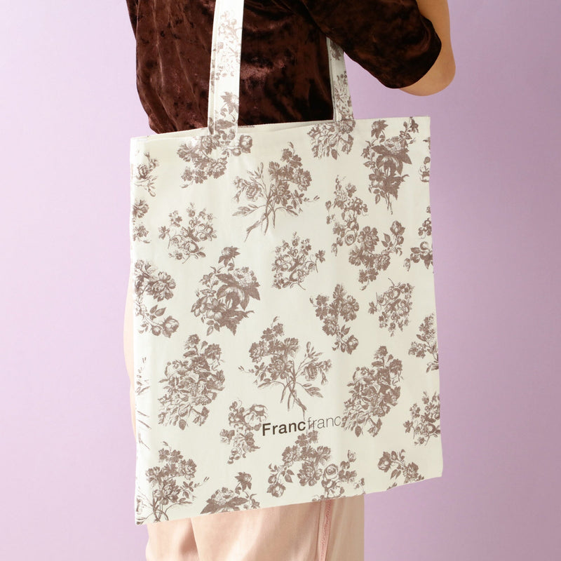 Logo Tote Classic Flower Small Beige