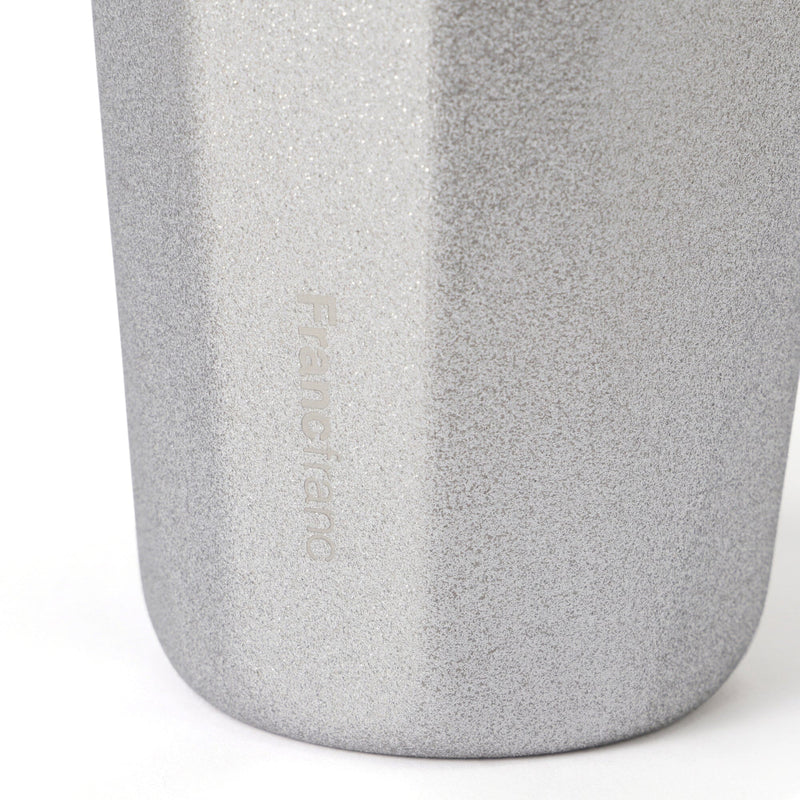 Stainless Steel Tumbler With Straw 500Ml Glitter Silver