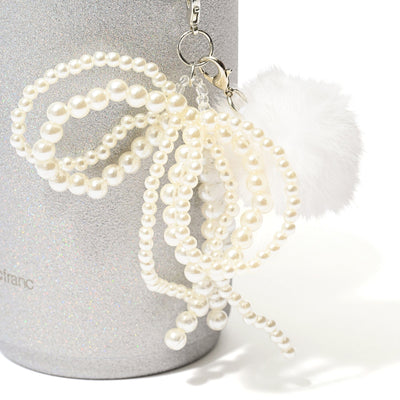 Stainless Steel Tumbler With Charm Glitter Silver