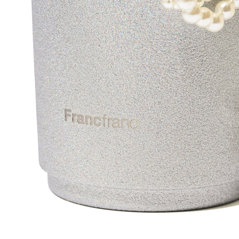 Stainless Steel Tumbler With Charm Glitter Silver