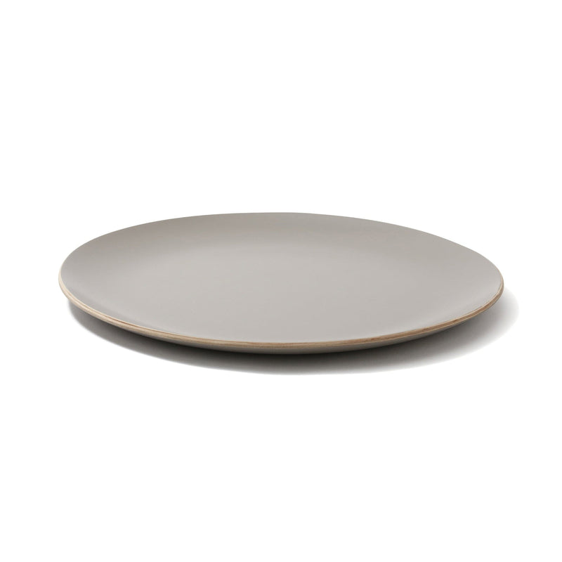 Nonslip Wood Tray Round Gray