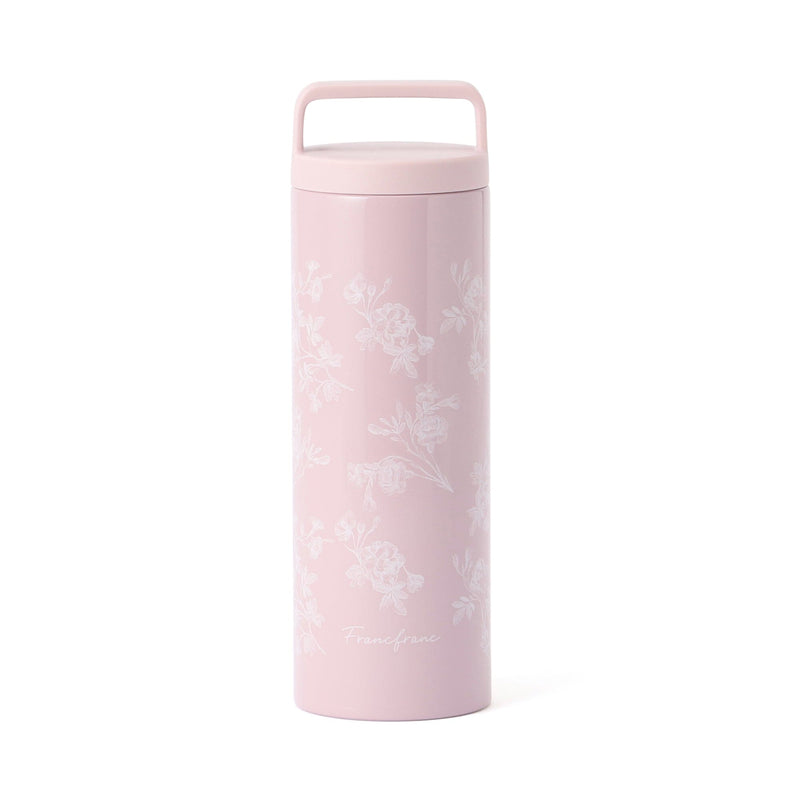 Stainless Steel Bottle With Handle 470ml Chic Flower Pink