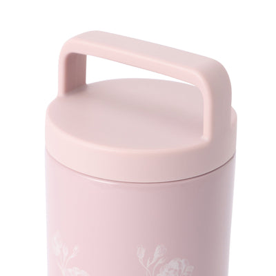 Stainless Steel Bottle With Handle 470ml Chic Flower Pink