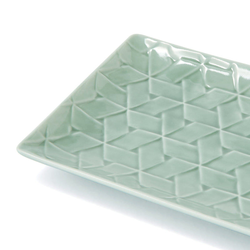 Mino Rectangular Plate Large Green