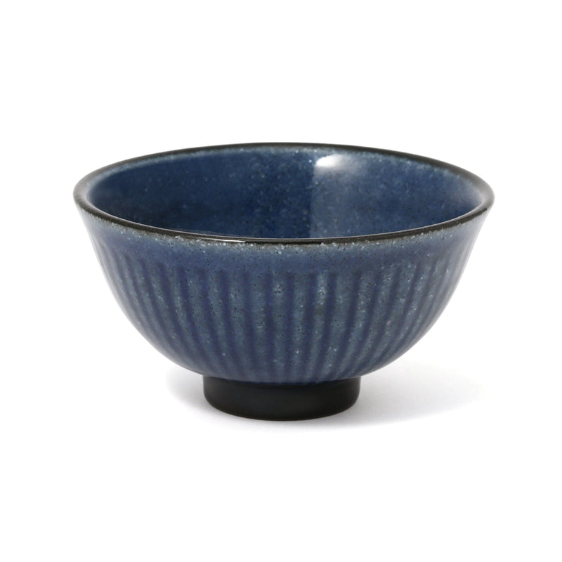 Mino Rice Bowl Shinogi Medium Blue