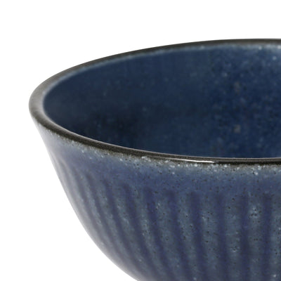 Mino Rice Bowl Shinogi Medium Blue