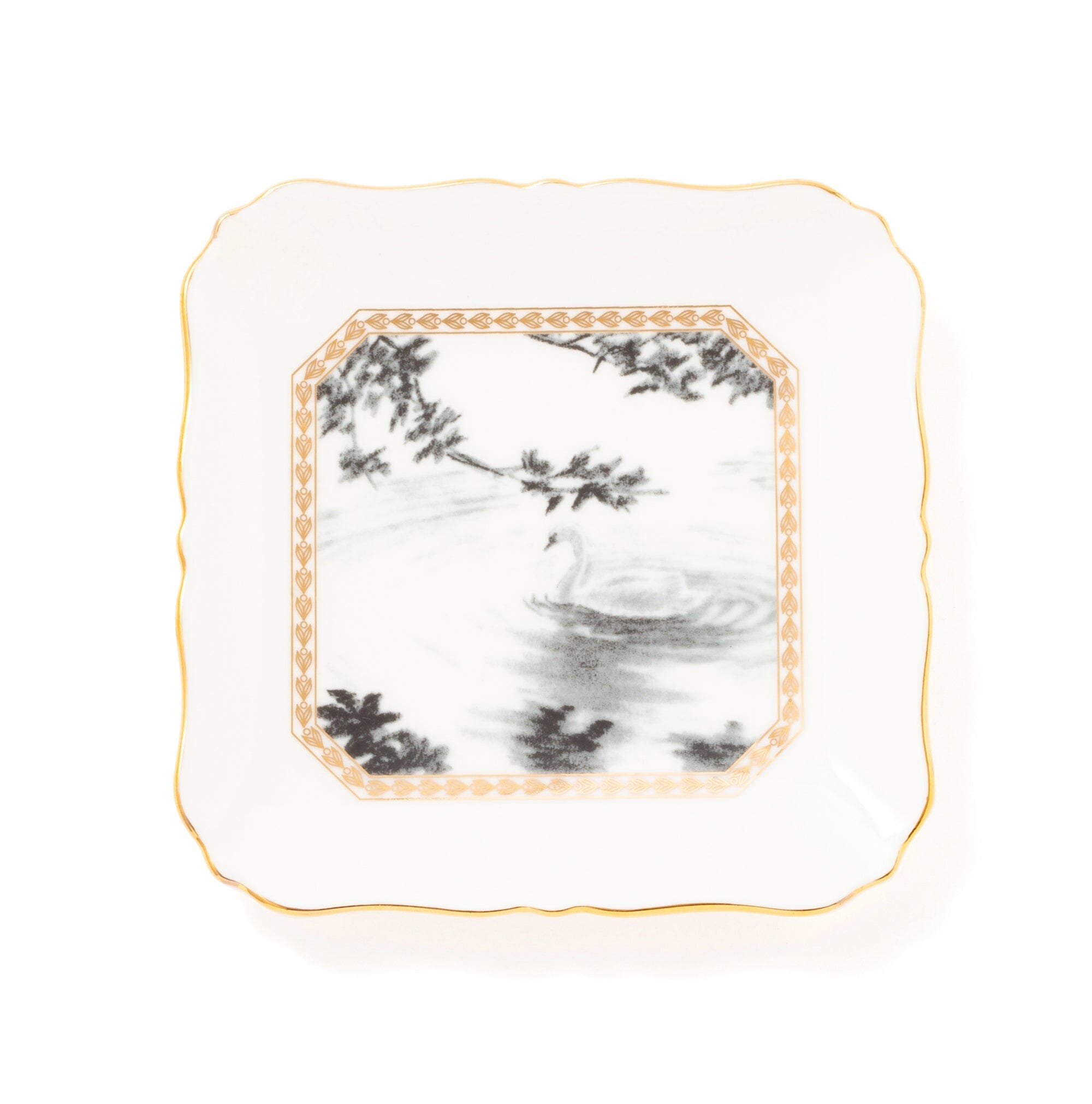 RURU MARY'S Square Plate Swan