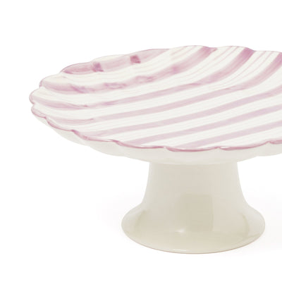 Hand Paint Cake Stand Striped Purple