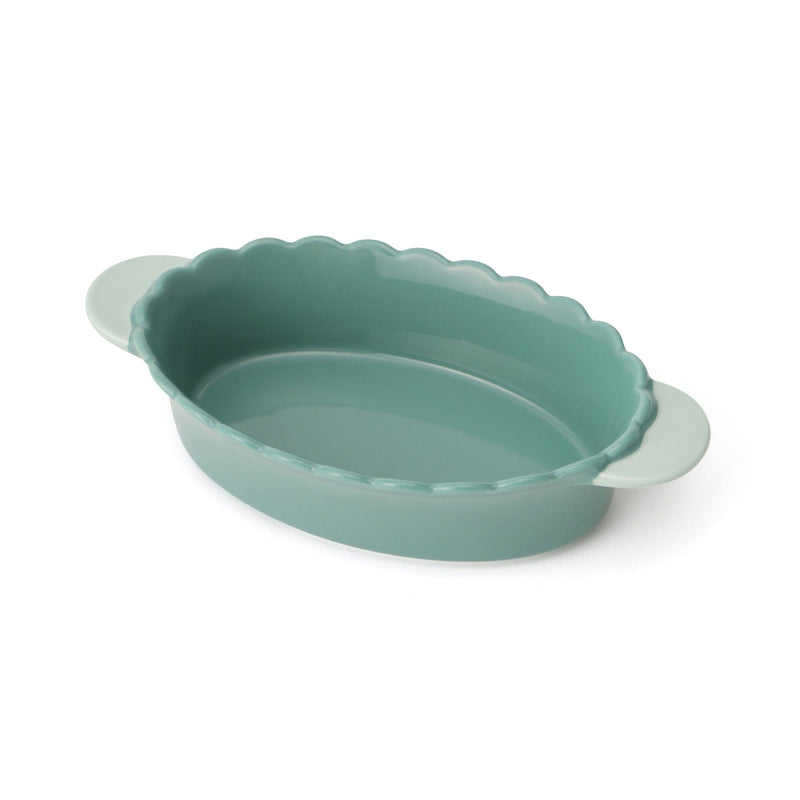 Bicolor Frill Ovenware Medium Green