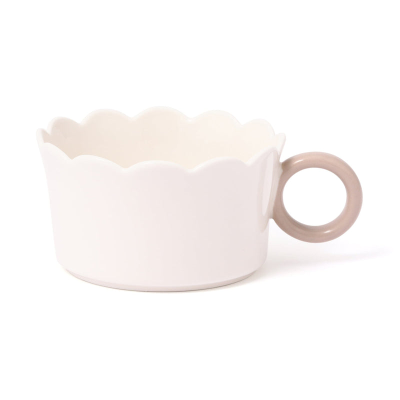 Bicolor Frill Soup Cup ivory