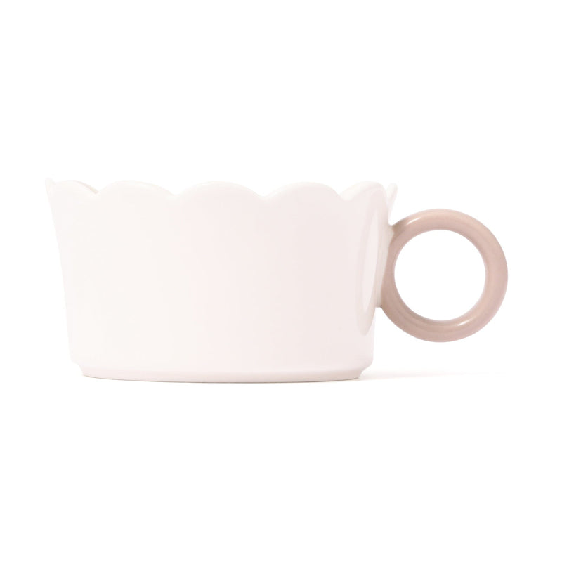 Bicolor Frill Soup Cup ivory