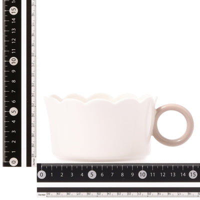 Bicolor Frill Soup Cup ivory