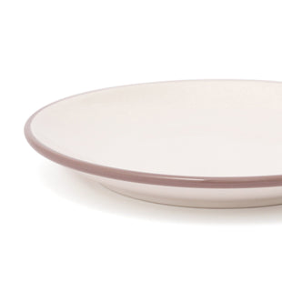 Bicolor Rim Plate Medium White