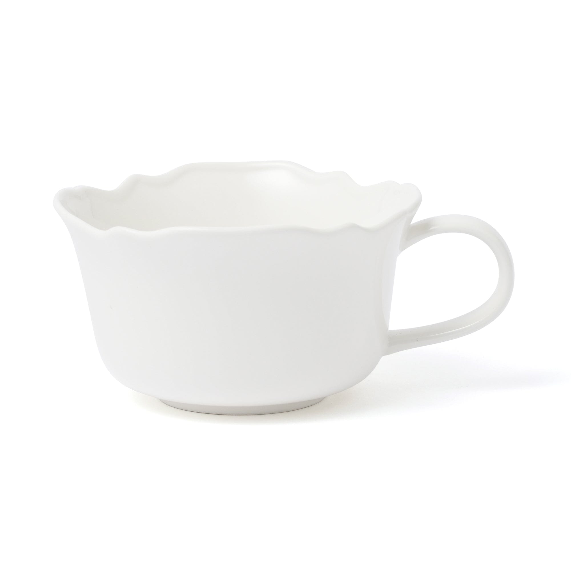Flower Rim Soup Cup Ivory