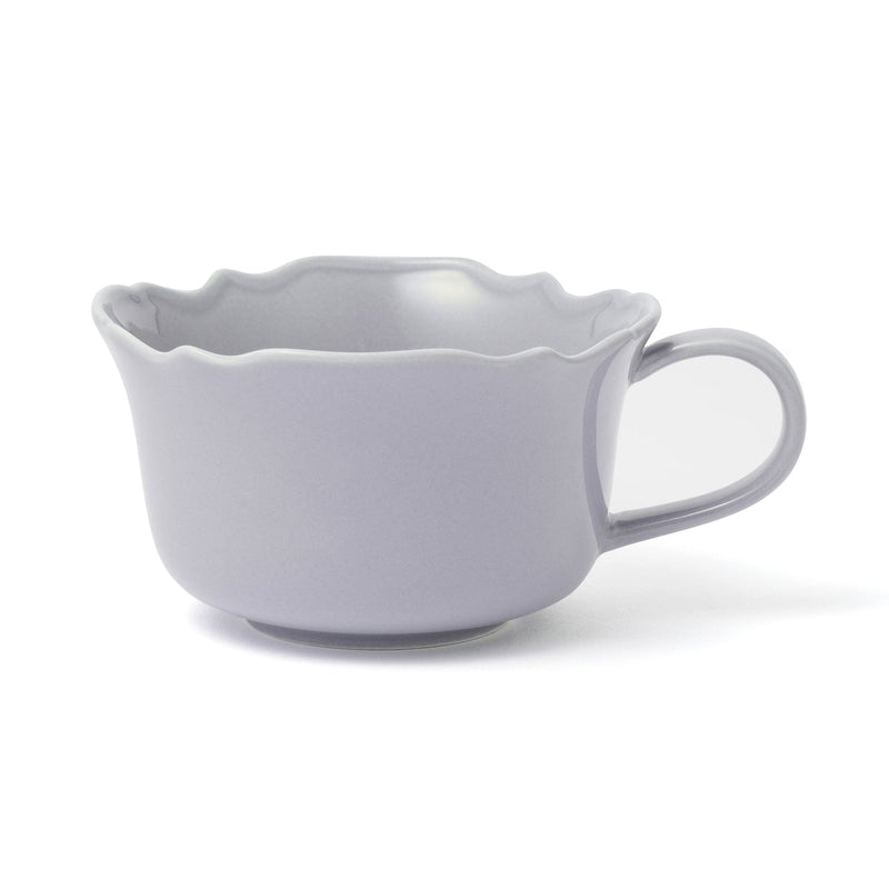 Flower Rim Soup Cup Blue