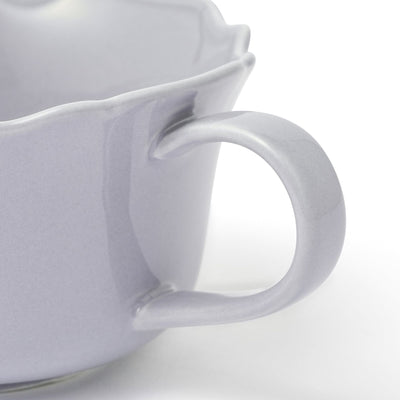 Flower Rim Soup Cup Blue