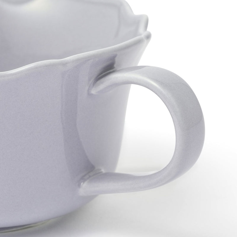 Flower Rim Soup Cup Blue