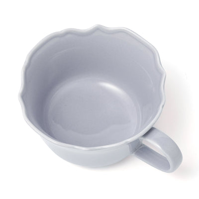 Flower Rim Soup Cup Blue