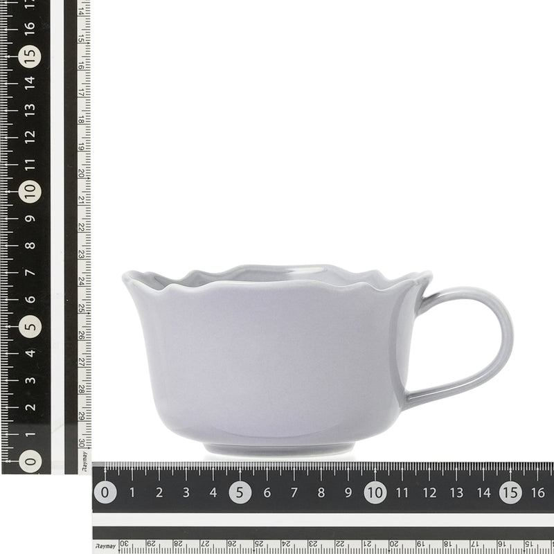 Flower Rim Soup Cup Blue