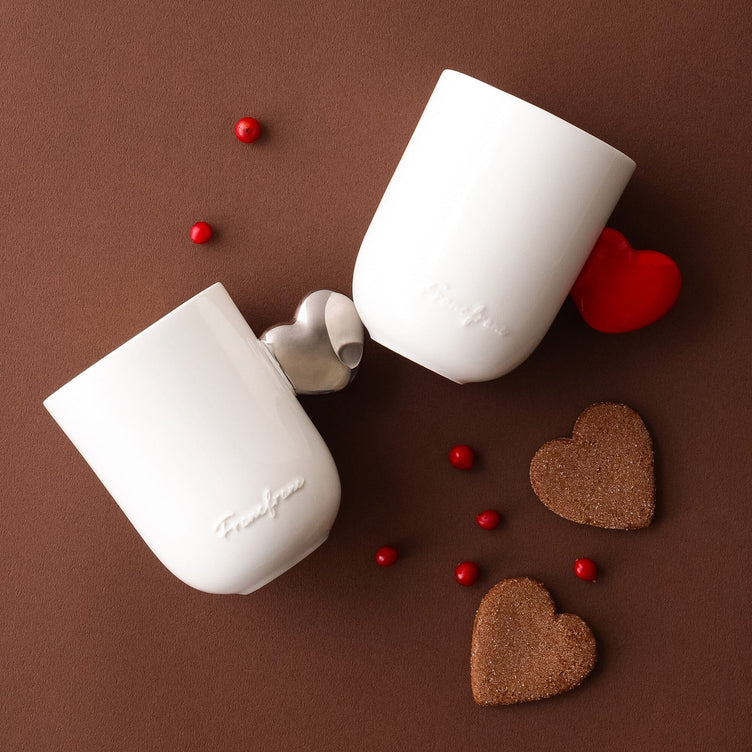 Heart Handle Mug Red
