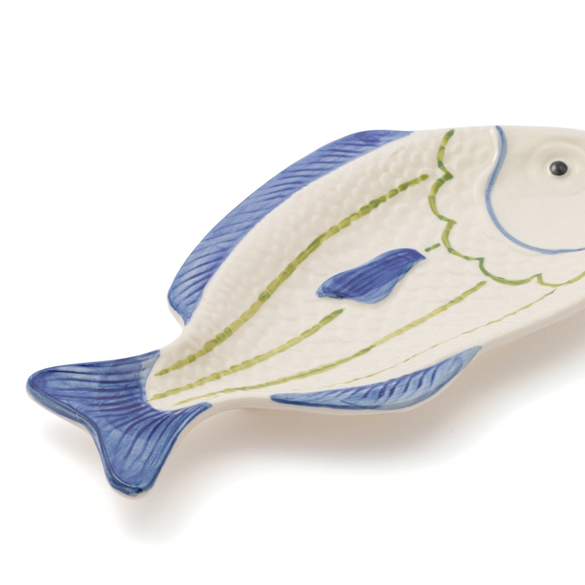 Hand Paint Fish Plate Blue