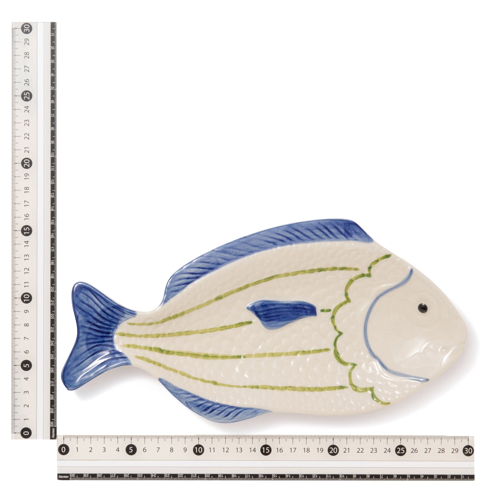 Hand Paint Fish Plate Blue