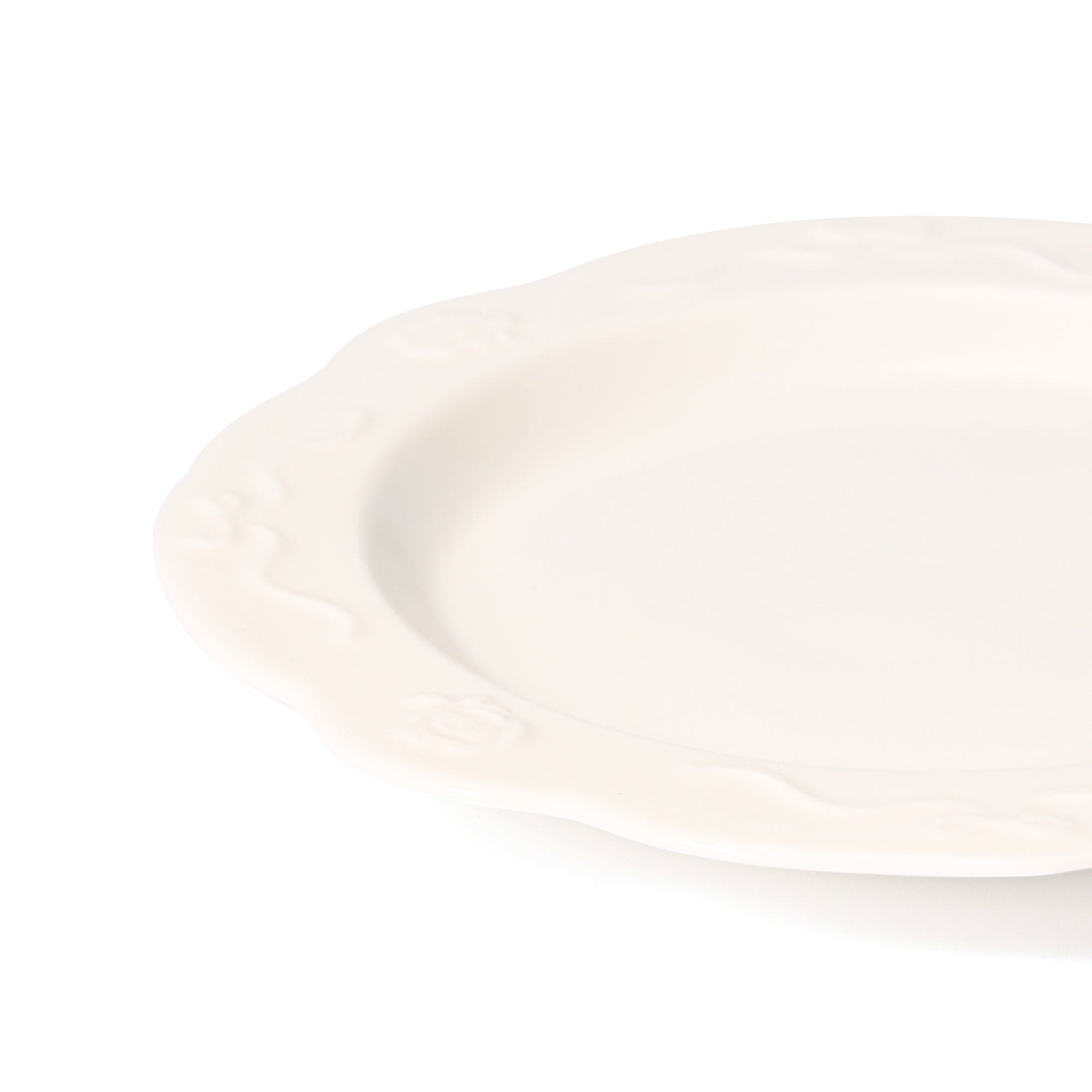 Rose Relief Plate Small White
