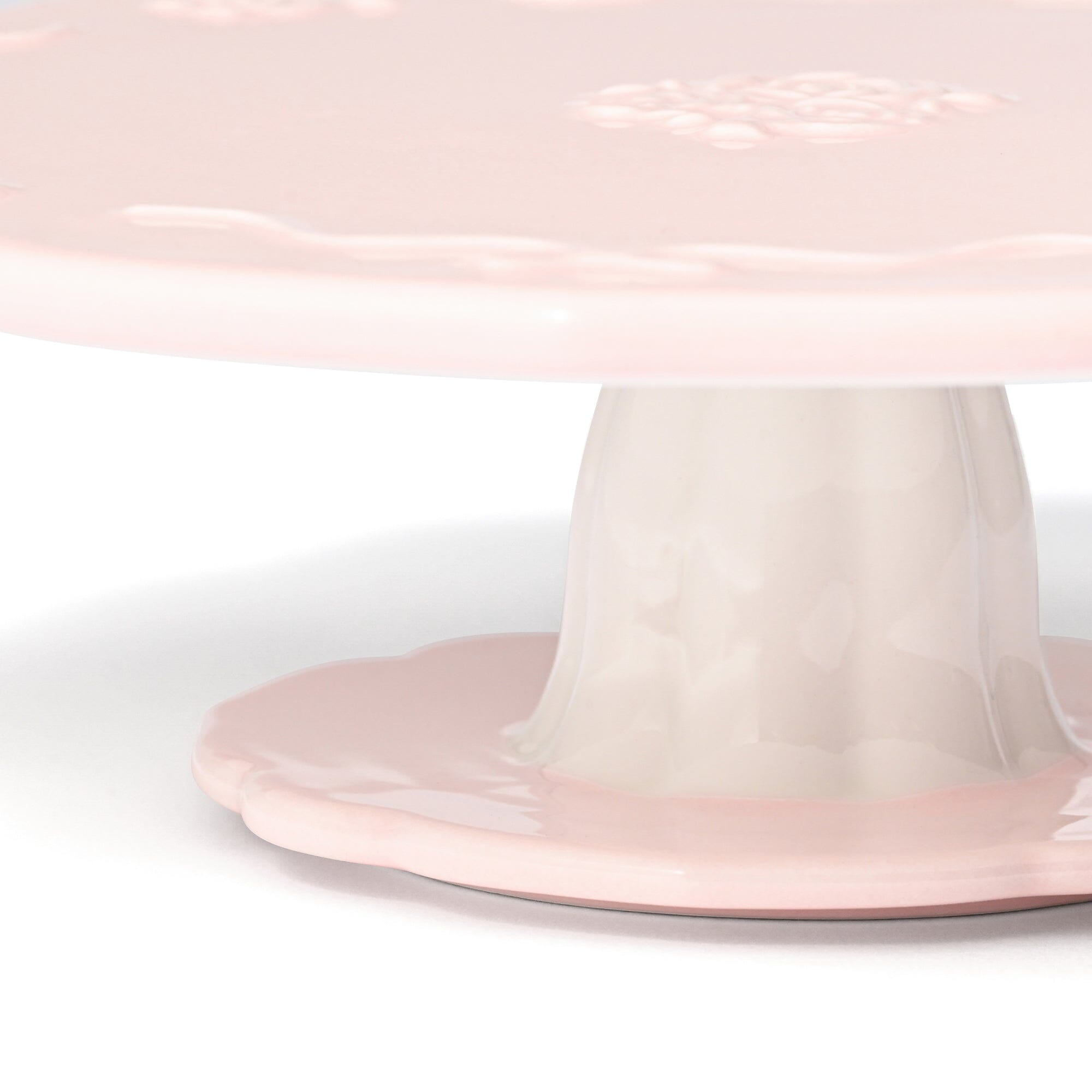 Rose Relief Cake Stand Pink