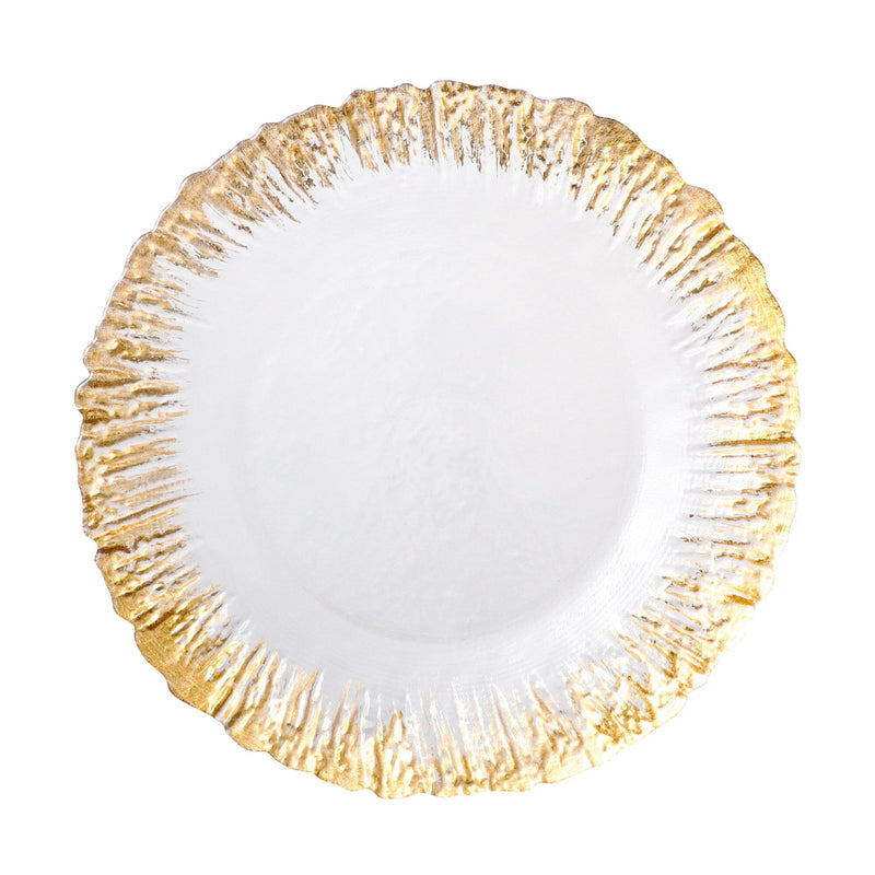 Shine Glass Plate Large Gold