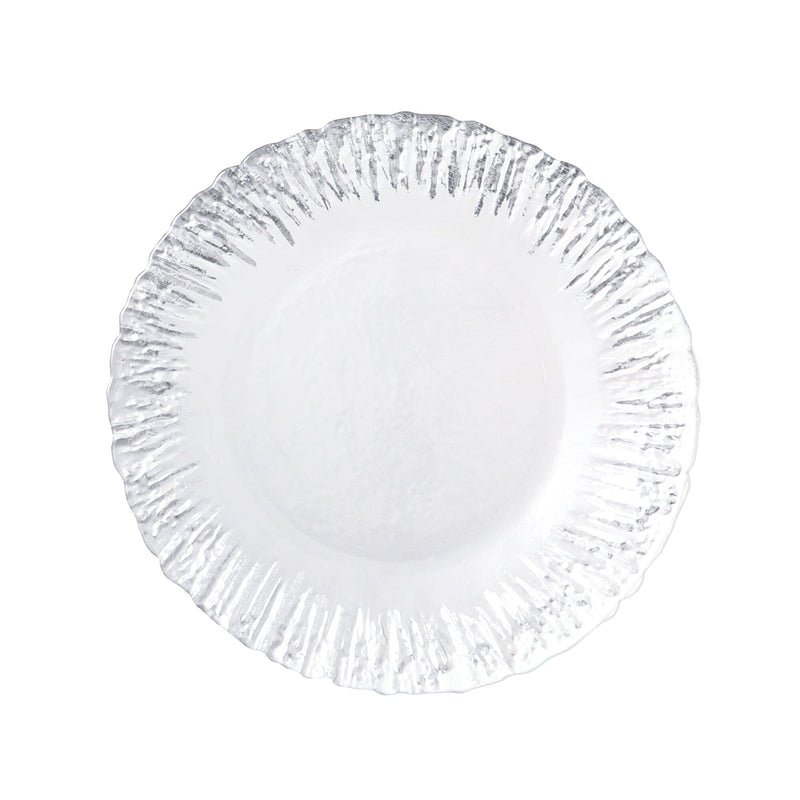 Shine Glass Plate Medium Silver