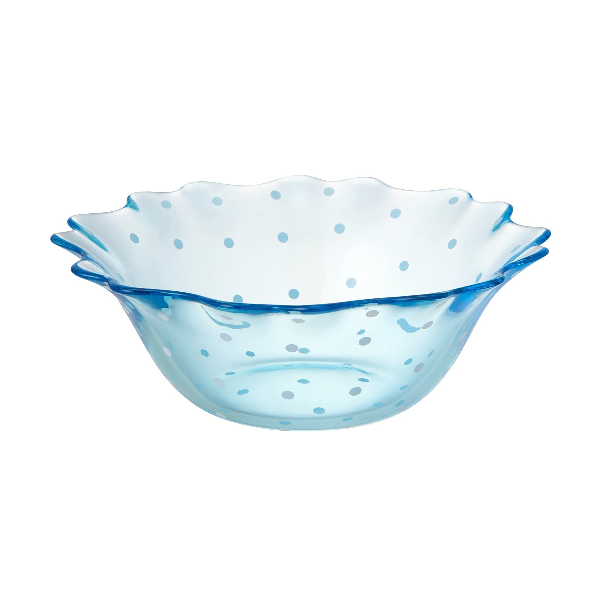 Dot Frill Glass Bowl Blue