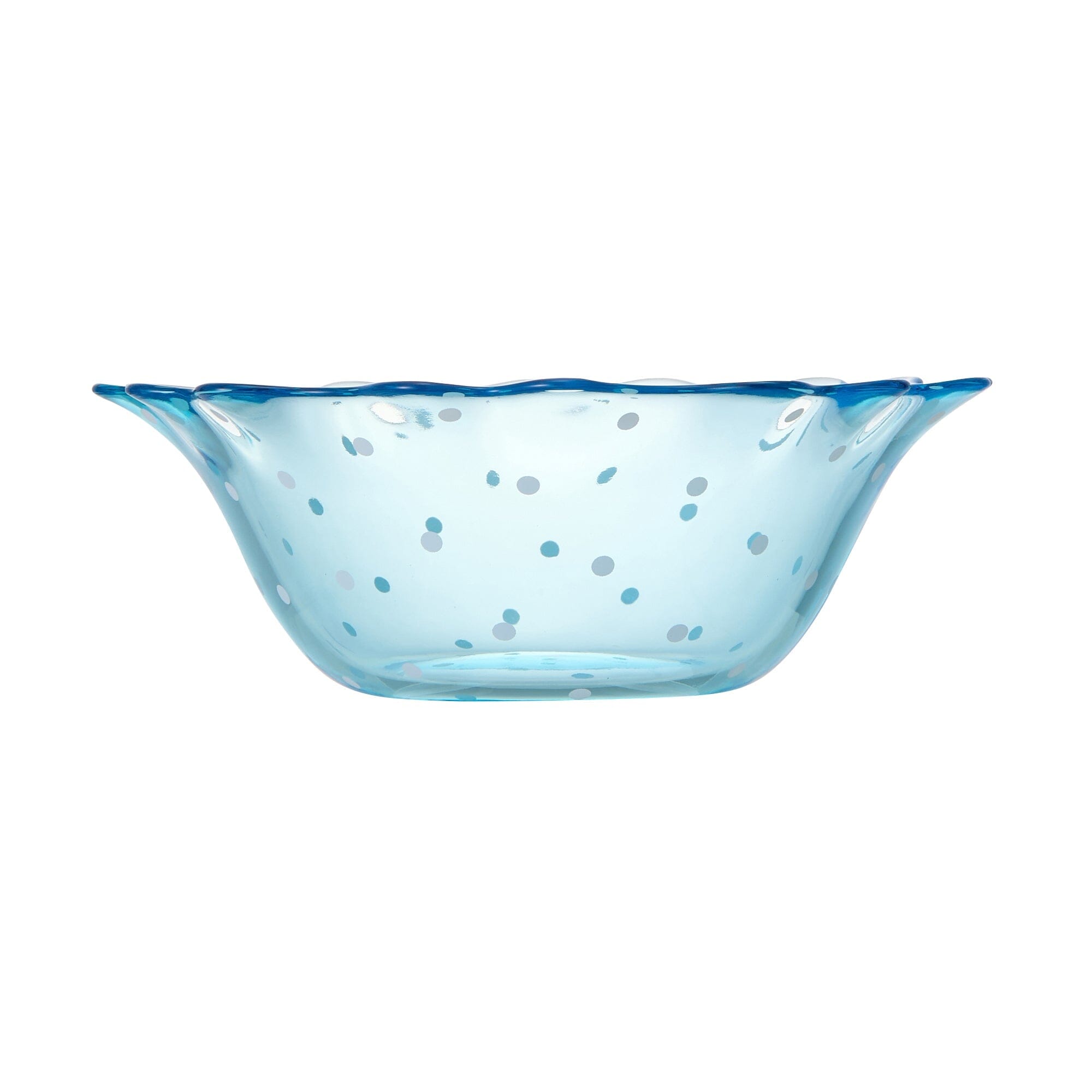 Dot Frill Glass Bowl Blue