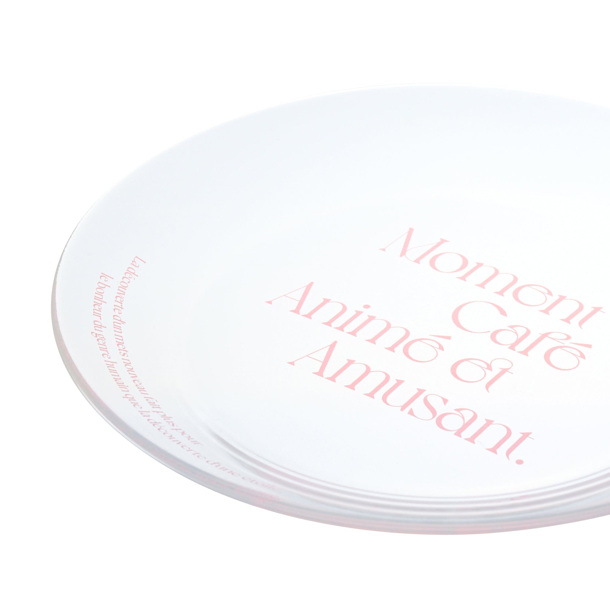 Typo Glass Plate Pink