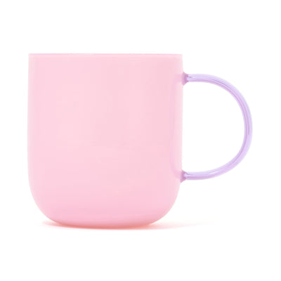 Milky White Heat-Resistant Glass Mug Pink