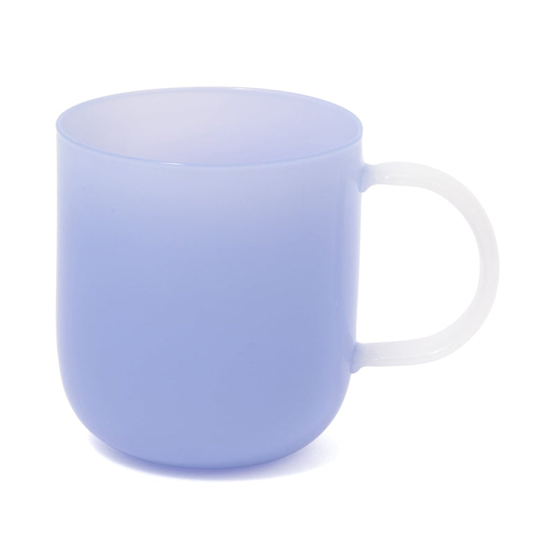 Milky White Heat-Resistant Glass Mug Blue