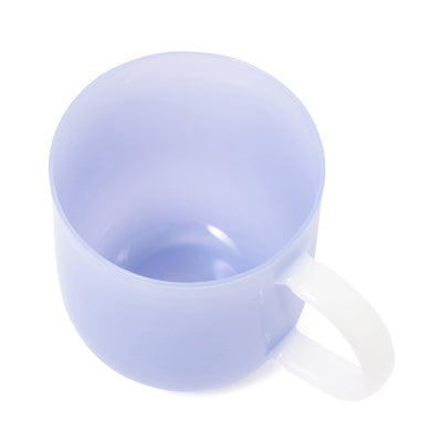 Milky White Heat-Resistant Glass Mug Blue