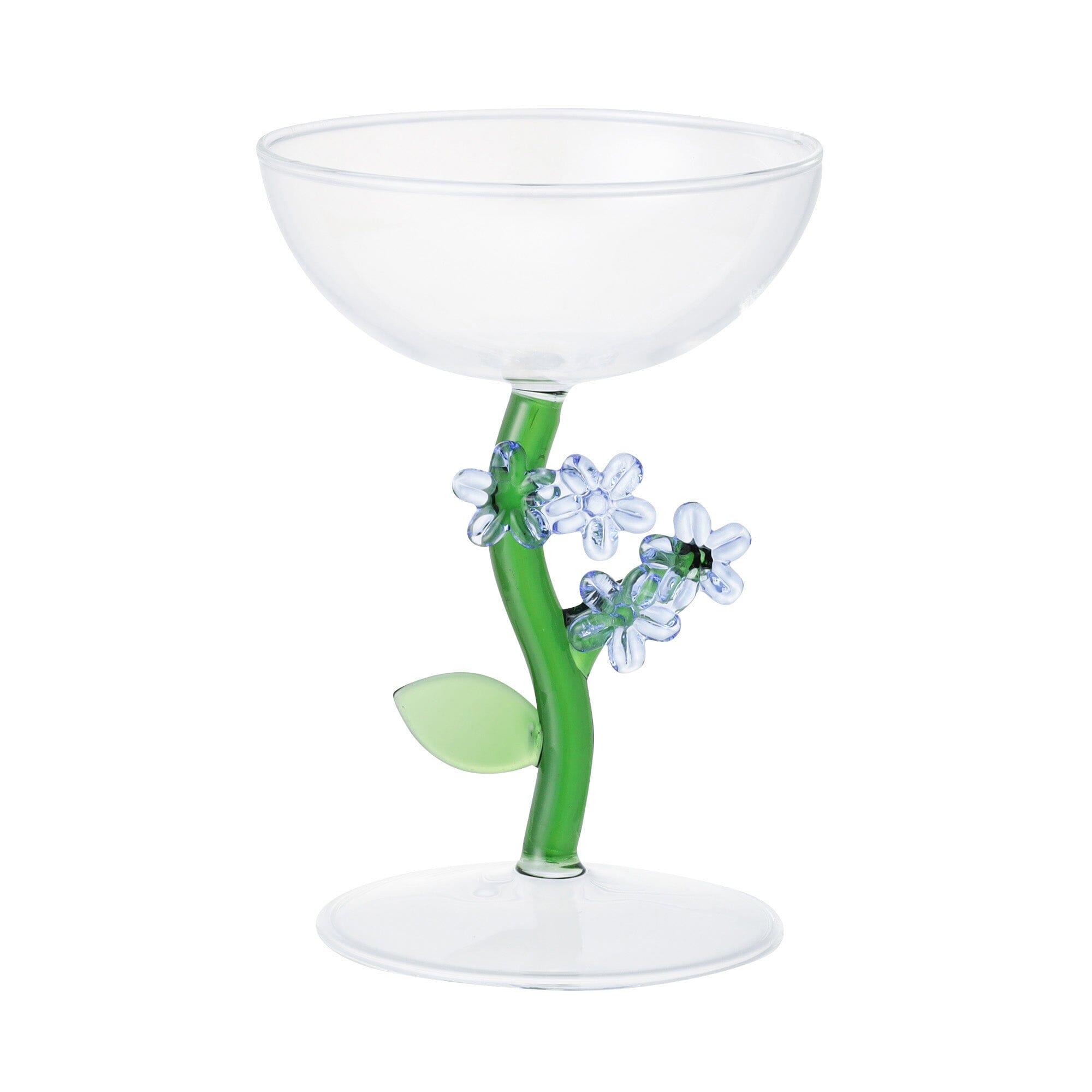 Flower Stem Dessert Glass Blue