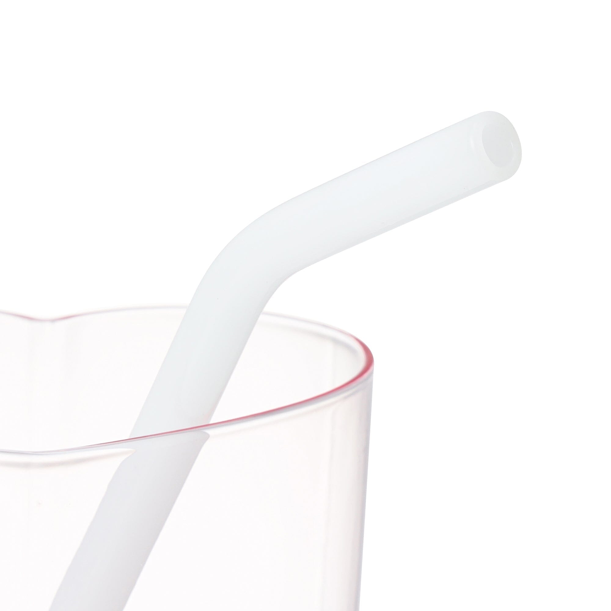 Heart-Shaped Glass Tumbler With Straw Pink