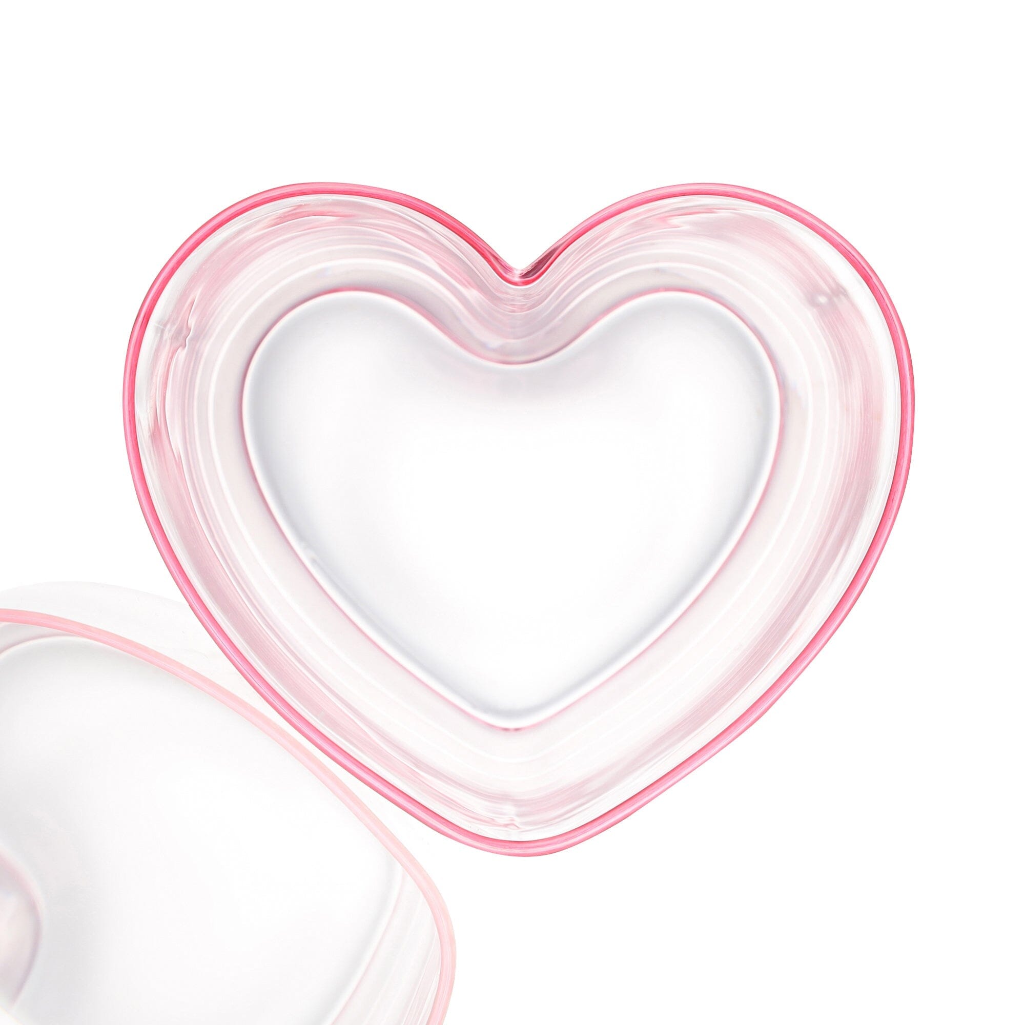 Heart-Shaped Glass Tumbler With Straw Pink