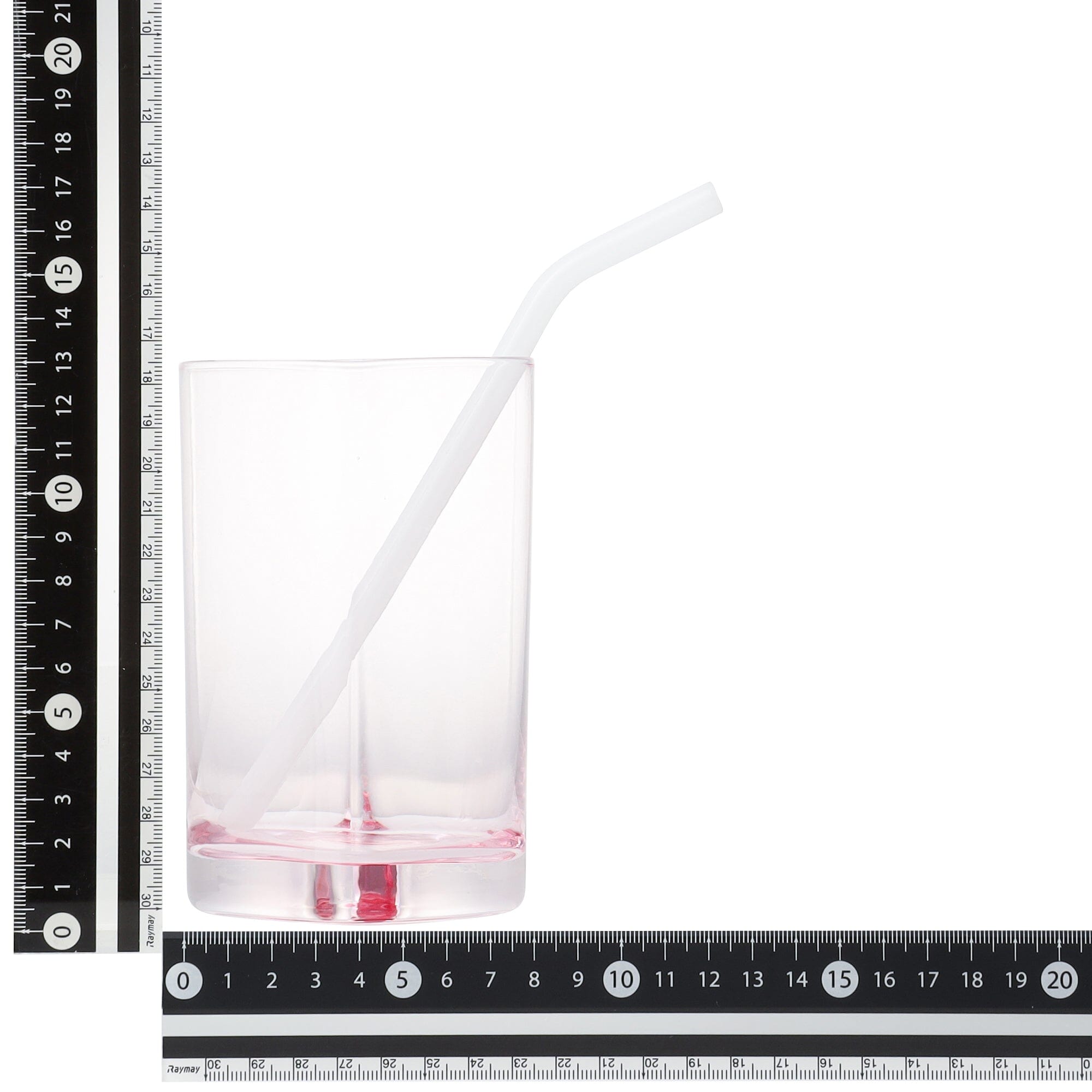 Heart-Shaped Glass Tumbler With Straw Pink