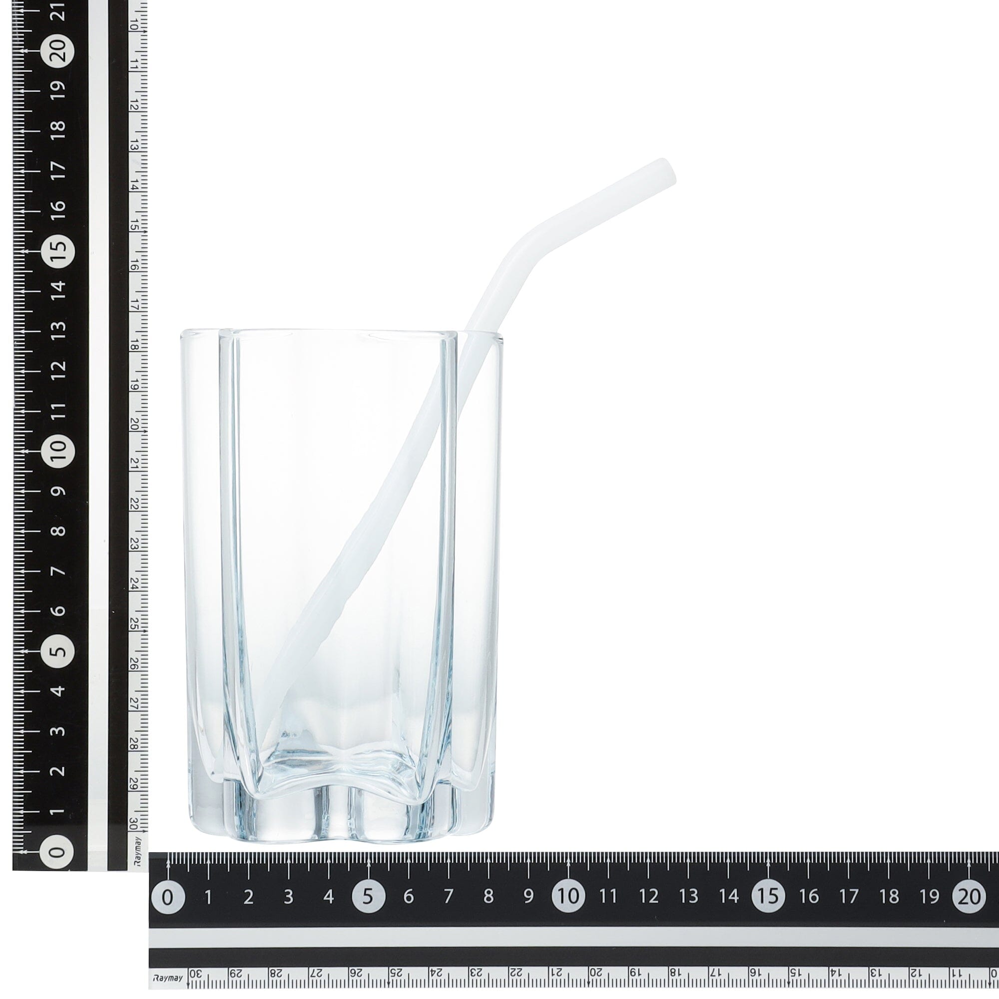 Star Glass Tumbler With Straw Blue