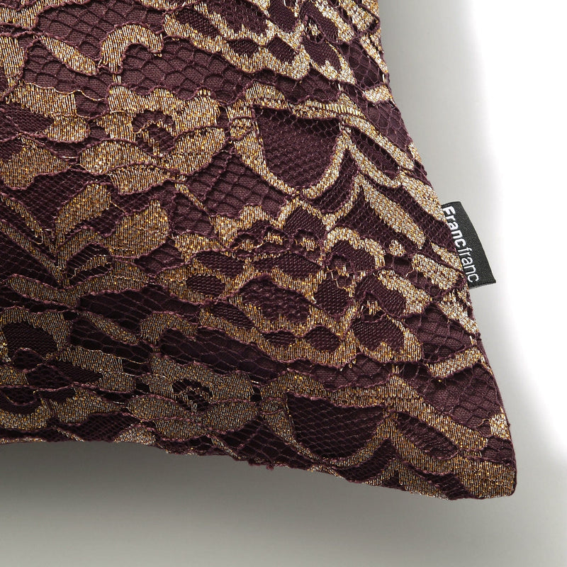 Flower Lace Cushion Cover 450 X 450 Dark Purple