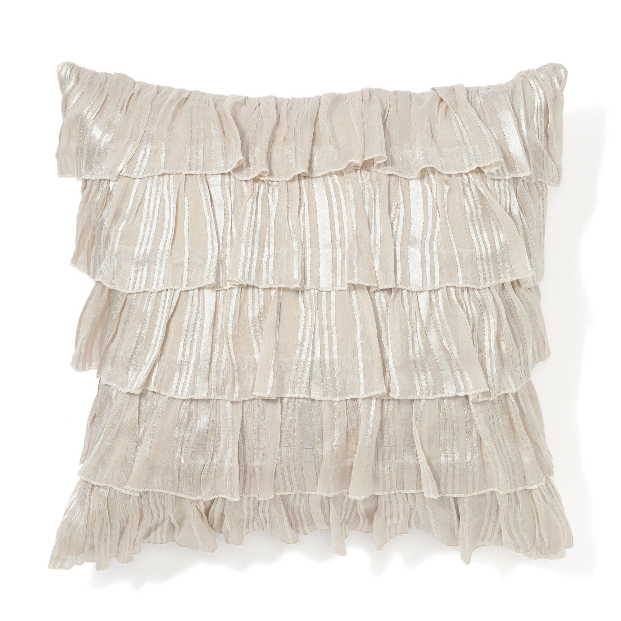 Frill Stripe Cushion Cover 450 X 450 Light Beige