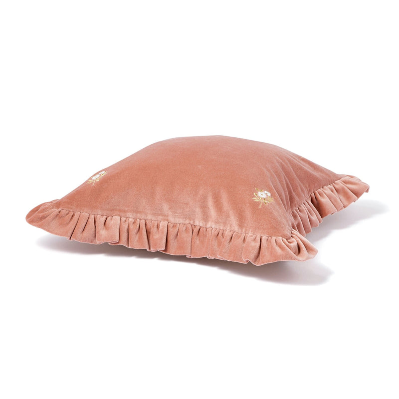 Velvet Frill Cushion Cover 450 X 450 Pink