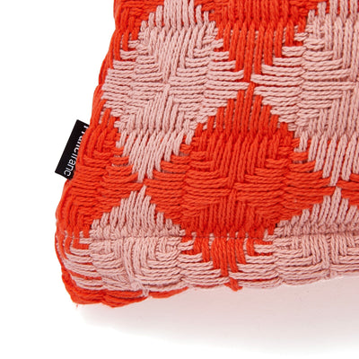 Cotton Diamond Cushion Cover 450 X 450 Orange X Pink