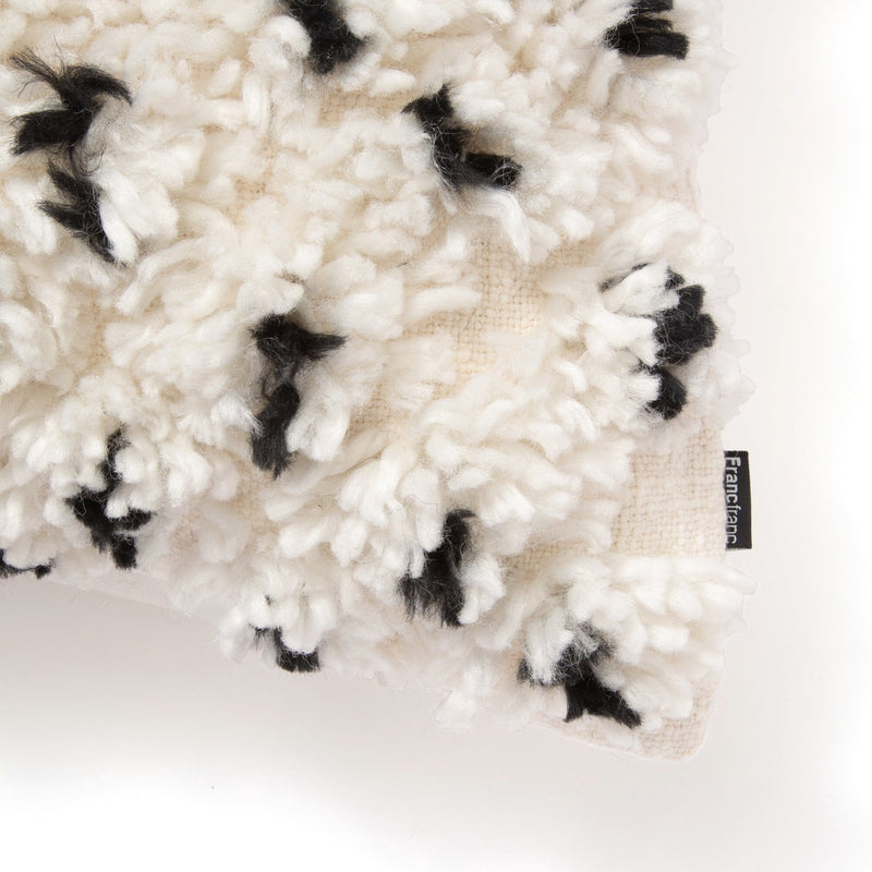 Pom Pom Cushion Cover 450 X 450 White X Black