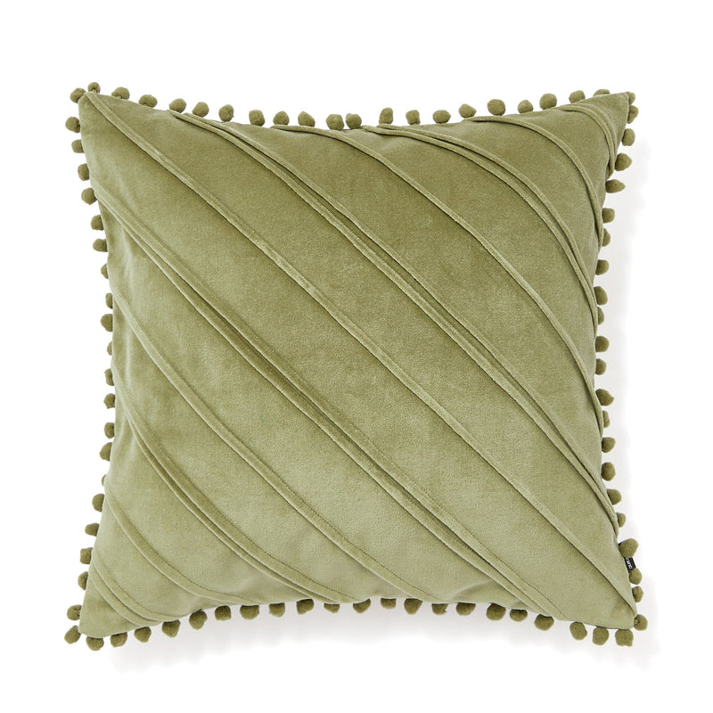 Velvet Line Cushion Cover 450 X 450 Green