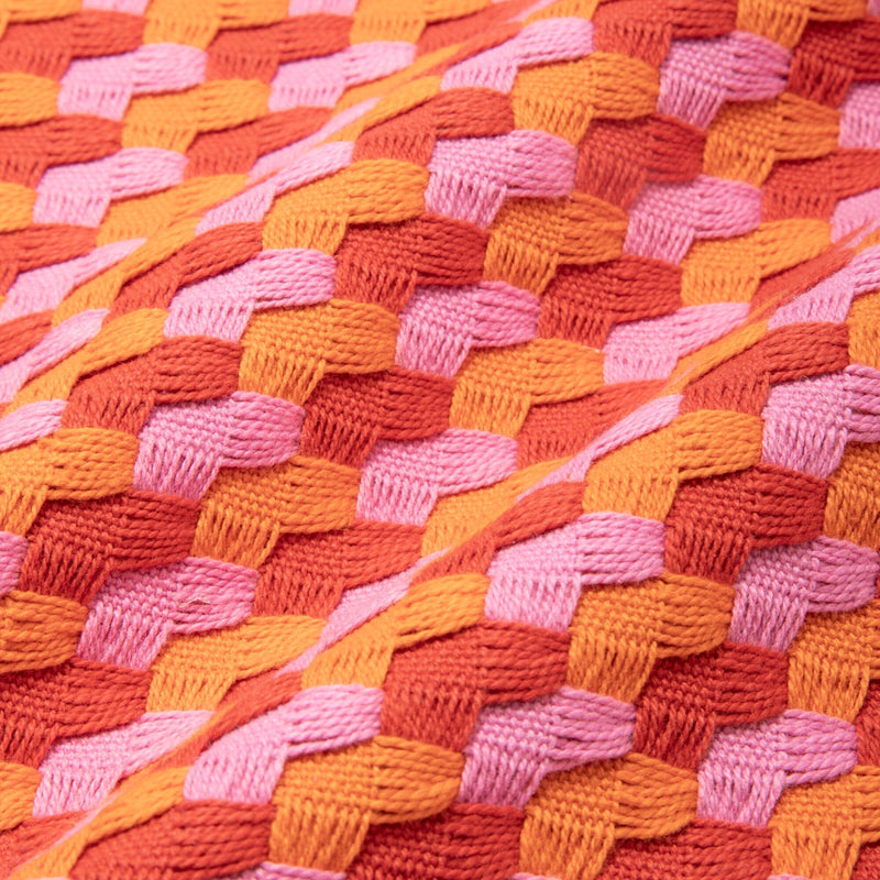 Mlt Col Woven Cushion Cover 450 x 450  Pink x Orange