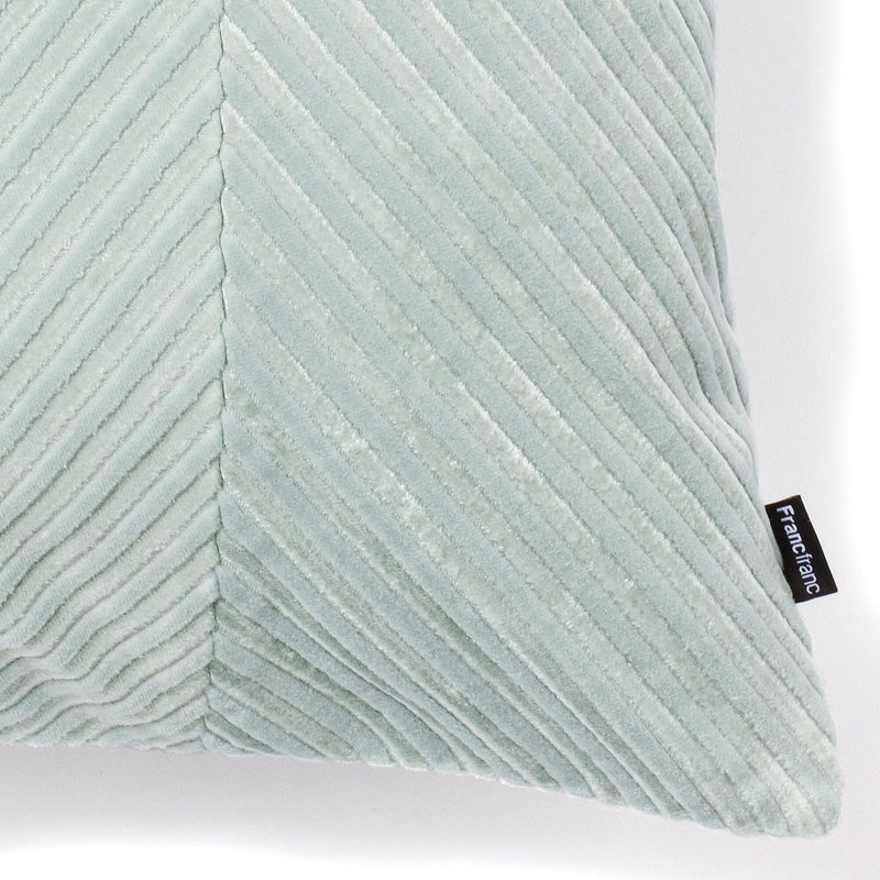 Velvet Zigzag Cushion Cover 450 x 450  Light Blue