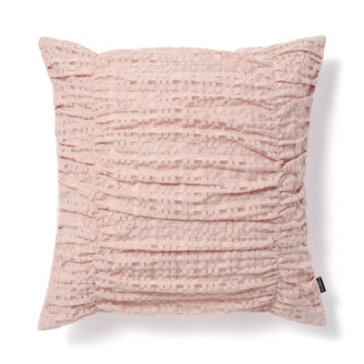 Check Gather Cushion Cover 450 x 450  Pink